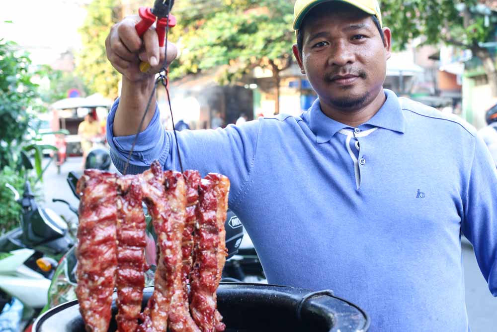 Phnom Penh Food Tour BBQ Vendor
