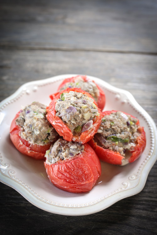 Stuffed Tomatoes with Pork Recipe Plate