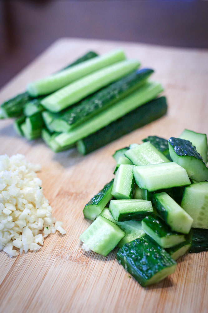 Chinese Cold Cucumber Recipe Diced Ingredients