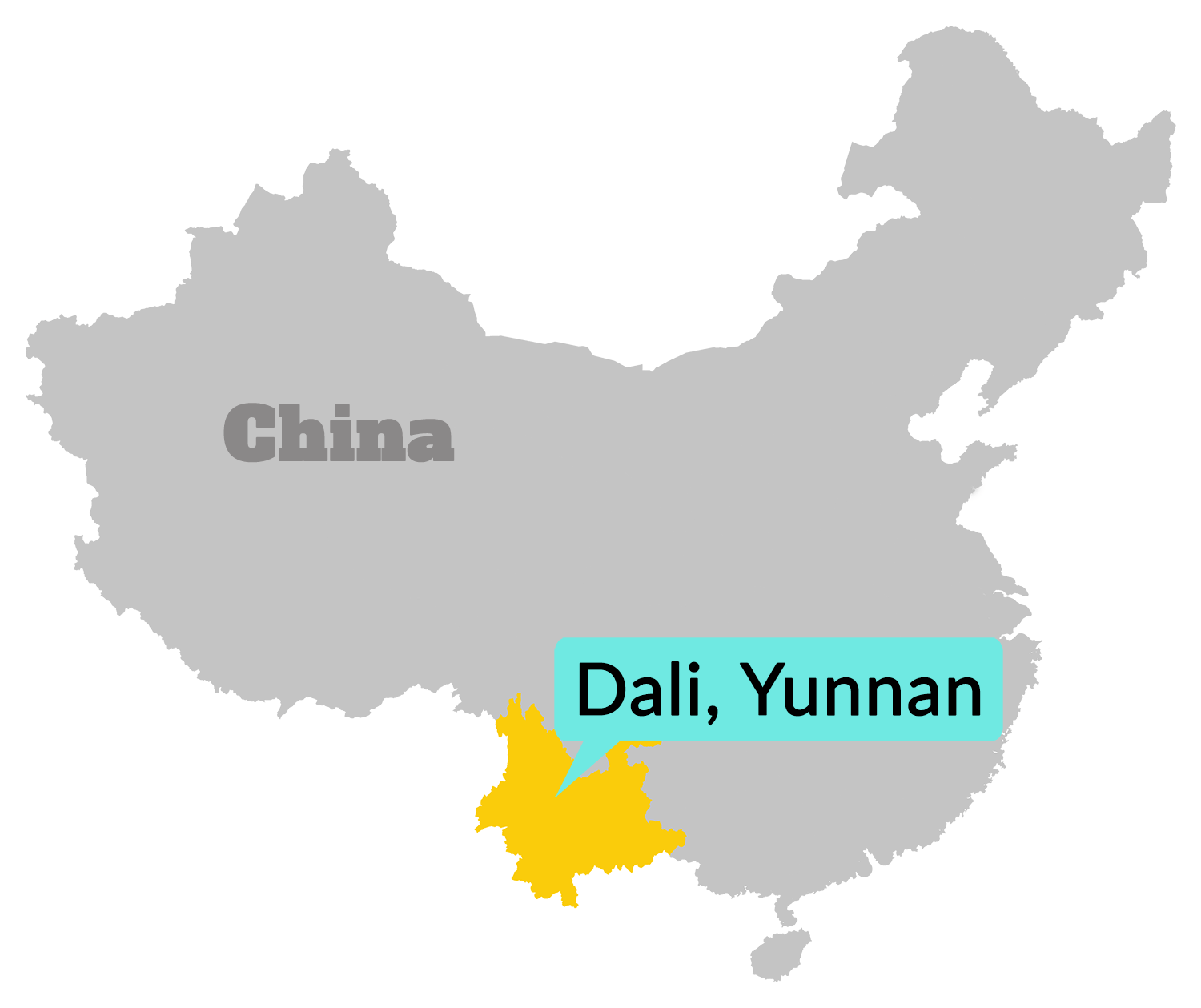 China Yunnan Dali Map