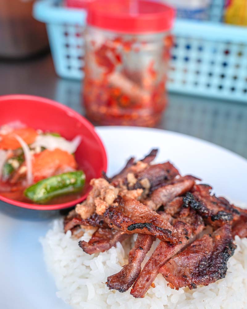 Phnom Penh Morning Market & Breakfast Tour Pork Rice Plate
