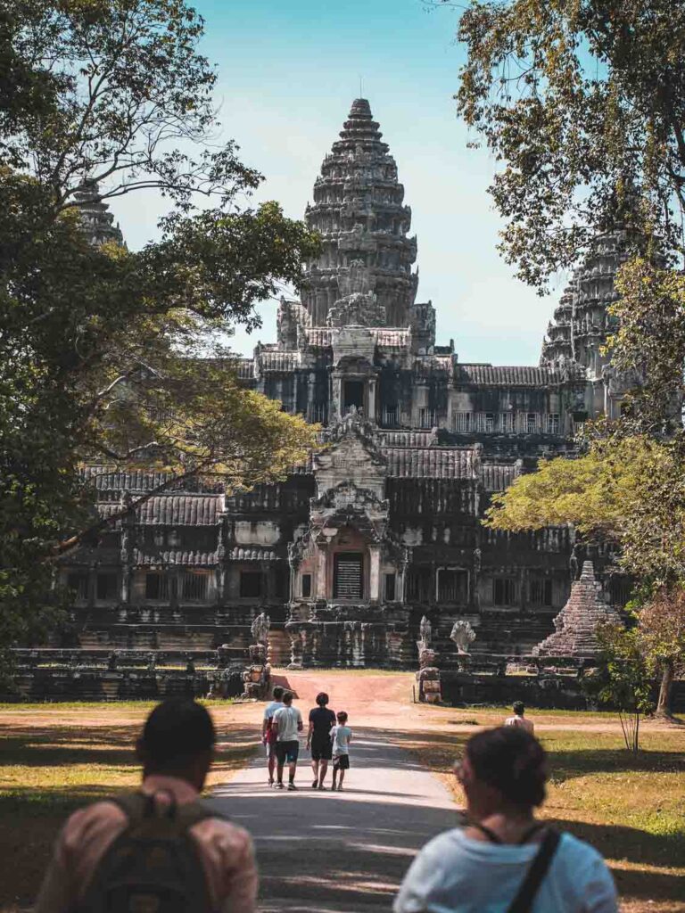 Angkor Wat between trees