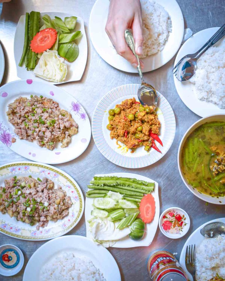 Assorted Cambodian dishes