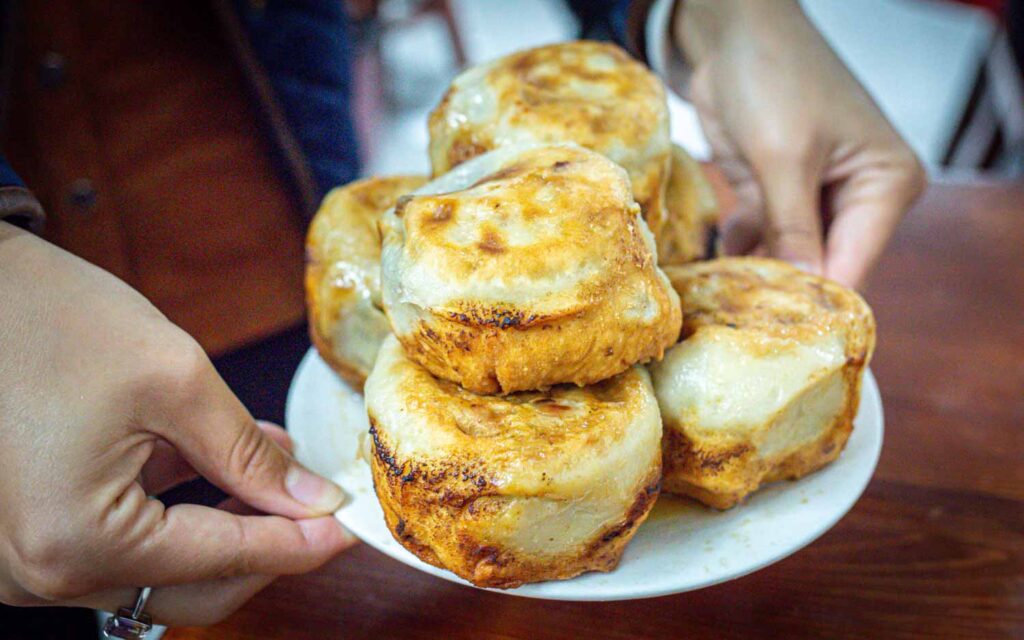 Plate of Chinese meat buns
