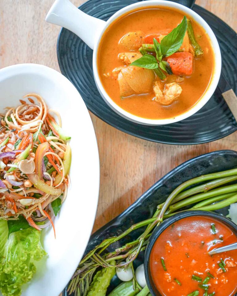 Assorted Cambodian dishes