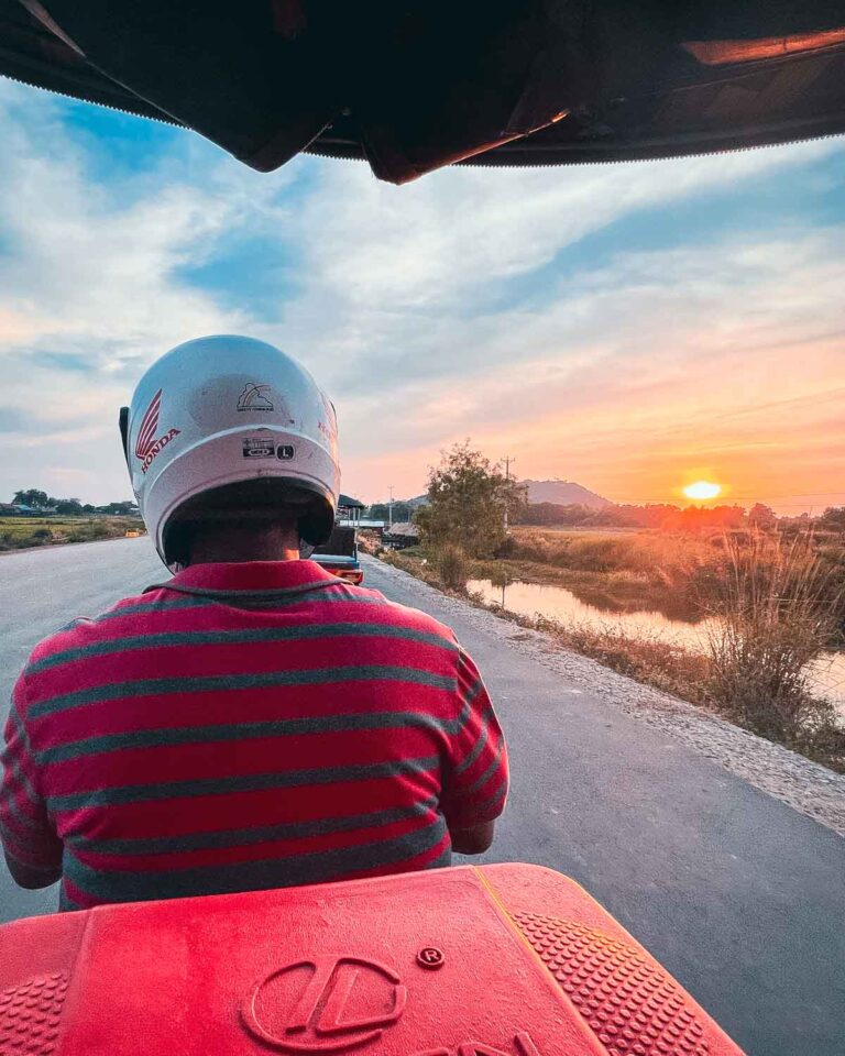 Cambodian sunset from a tuktuk