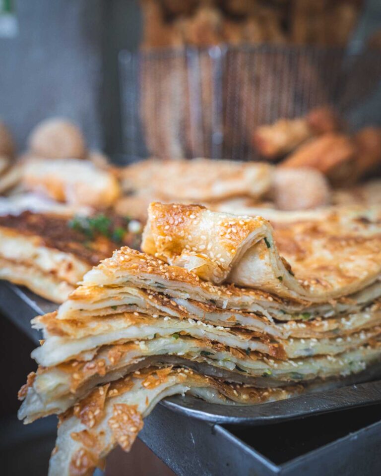 Layered Shanghai flatbread
