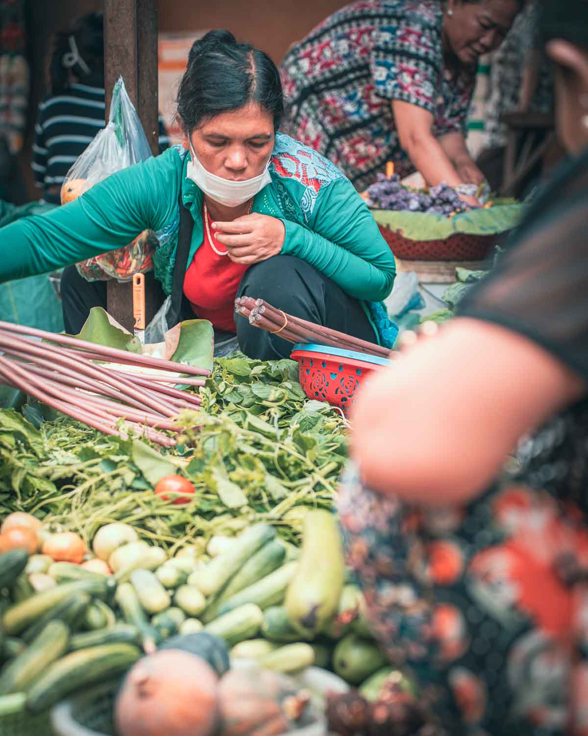 Cambodia Vegan Tour 7-day Trip Market Vendor