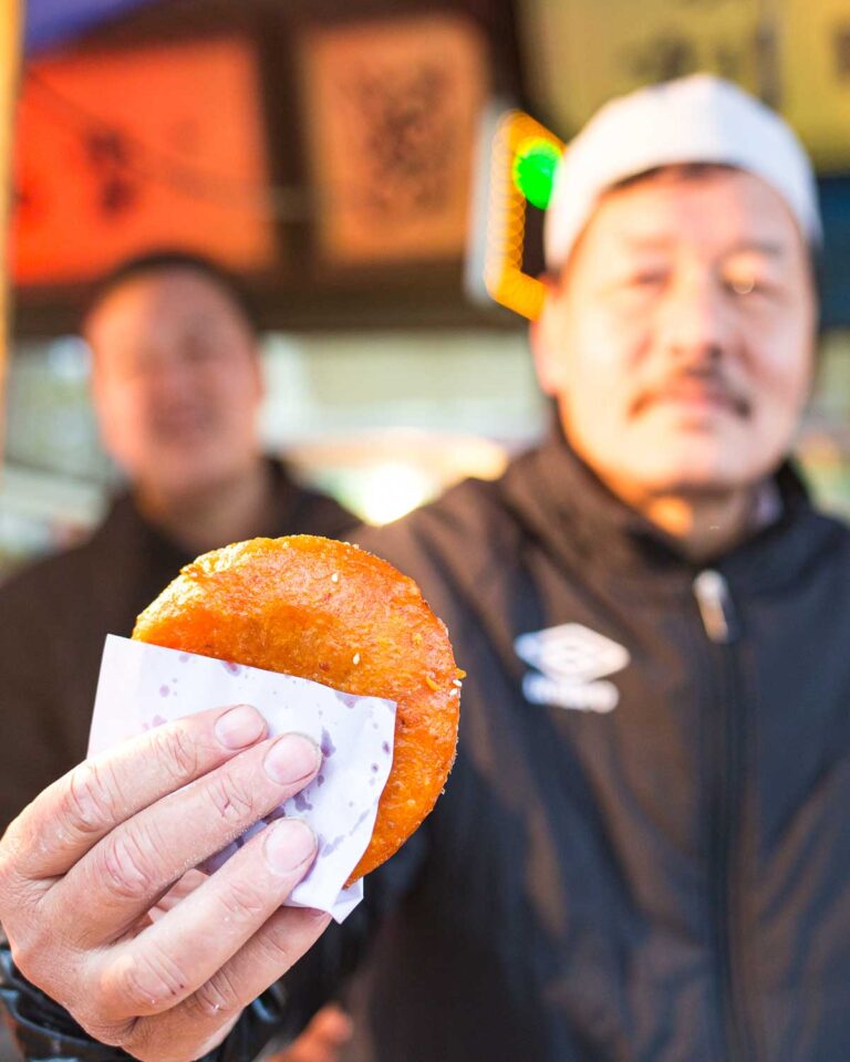 Xian Morning Market & Breakfast Food Tour Persimmon Cake Vendor