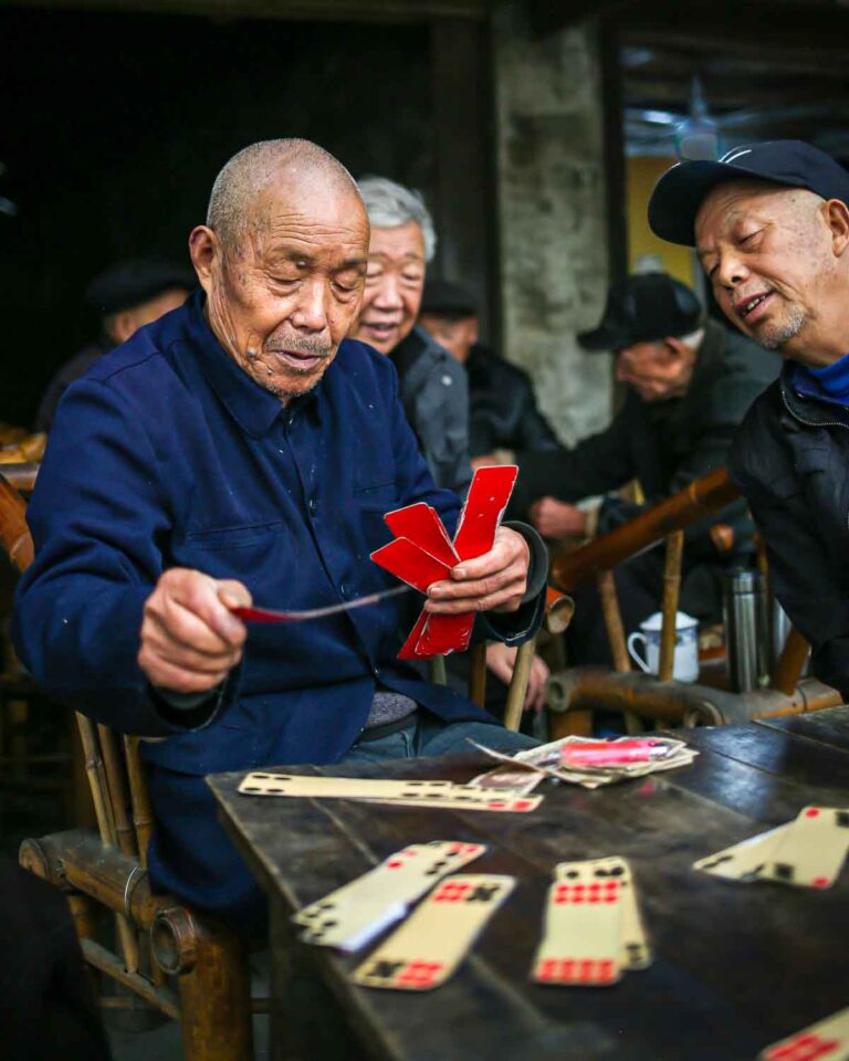 People playing a board game