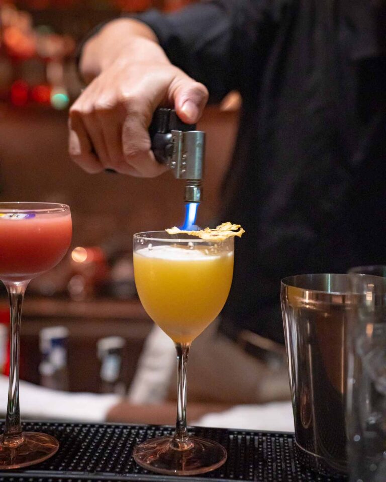 Hanoi bartender mixing a cocktail