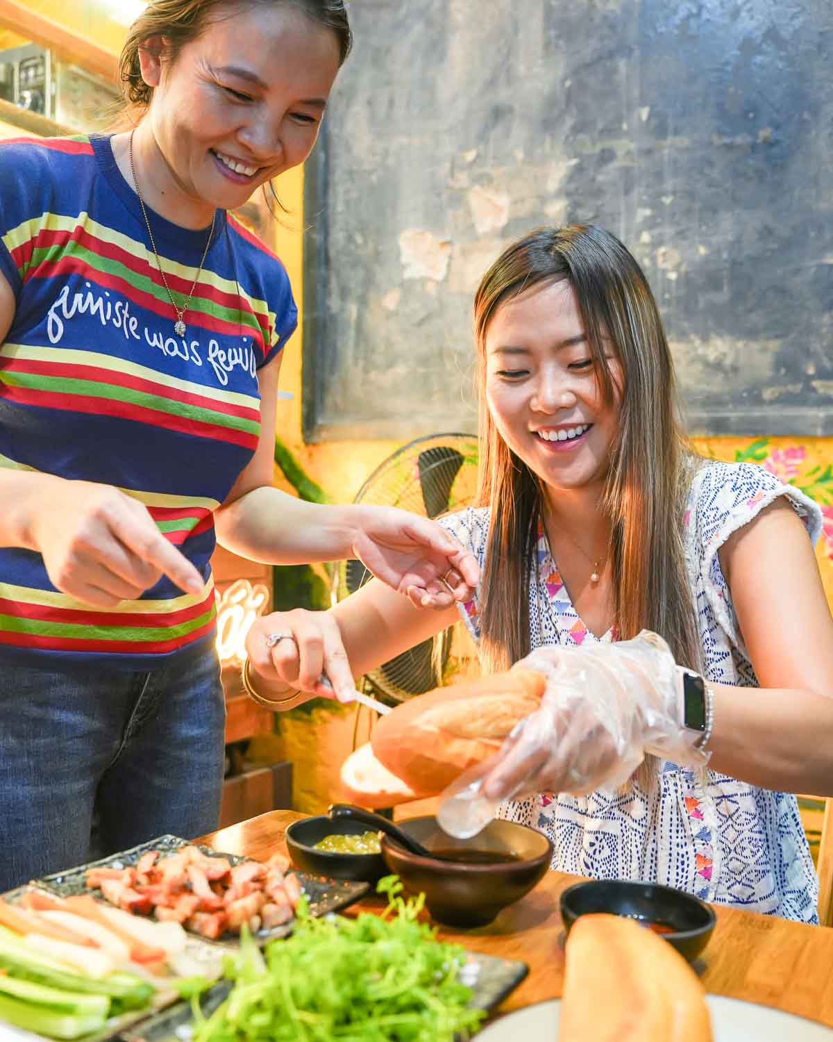 Hanoi Old-Quarter Evening Food Tour Making Bahn Mi