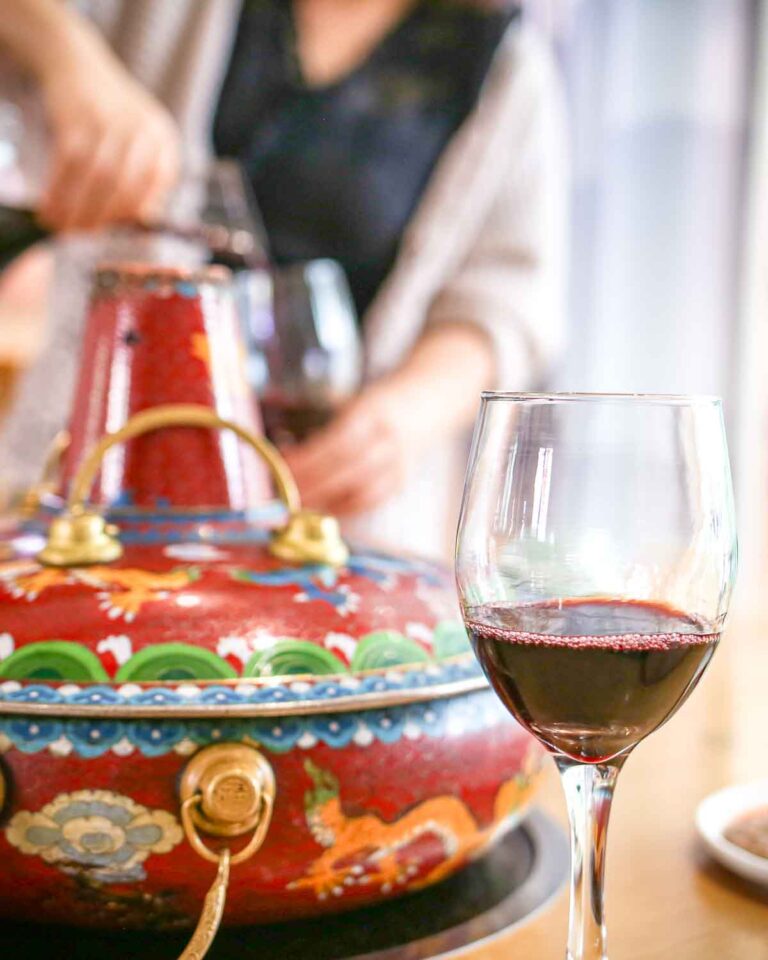 Hotpot dinner and wine