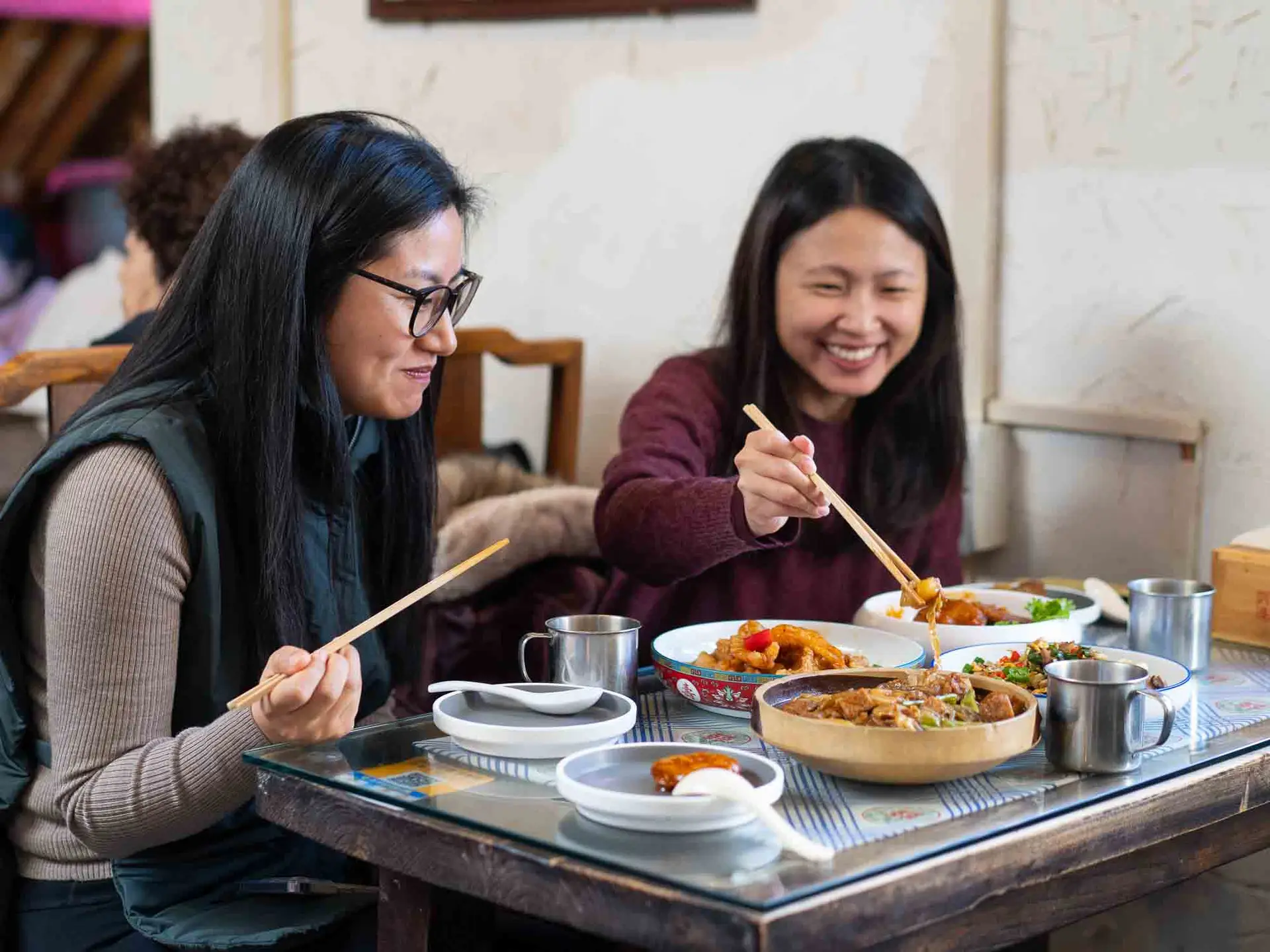 People eating in China