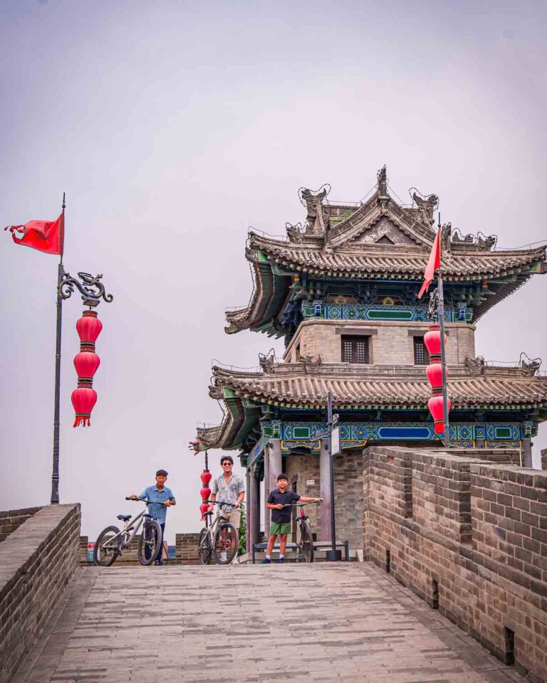 Xian tower and lanterns