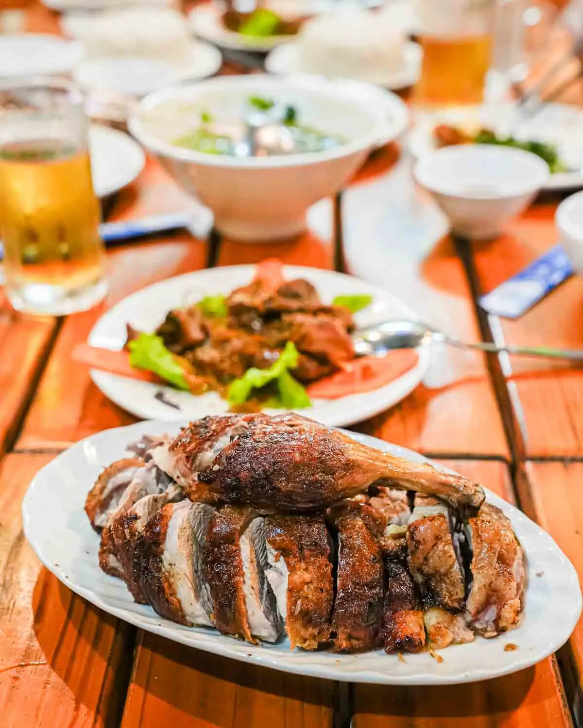 Plate of grilled duck