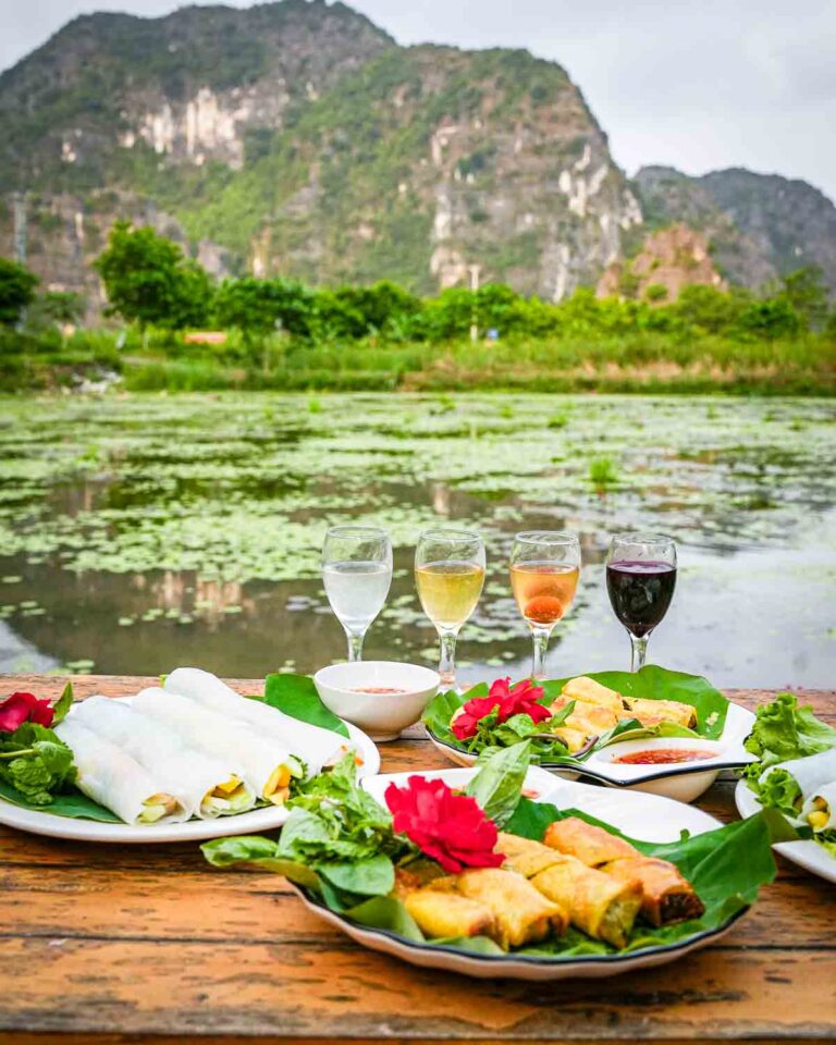 Fresh spring rolls with a view