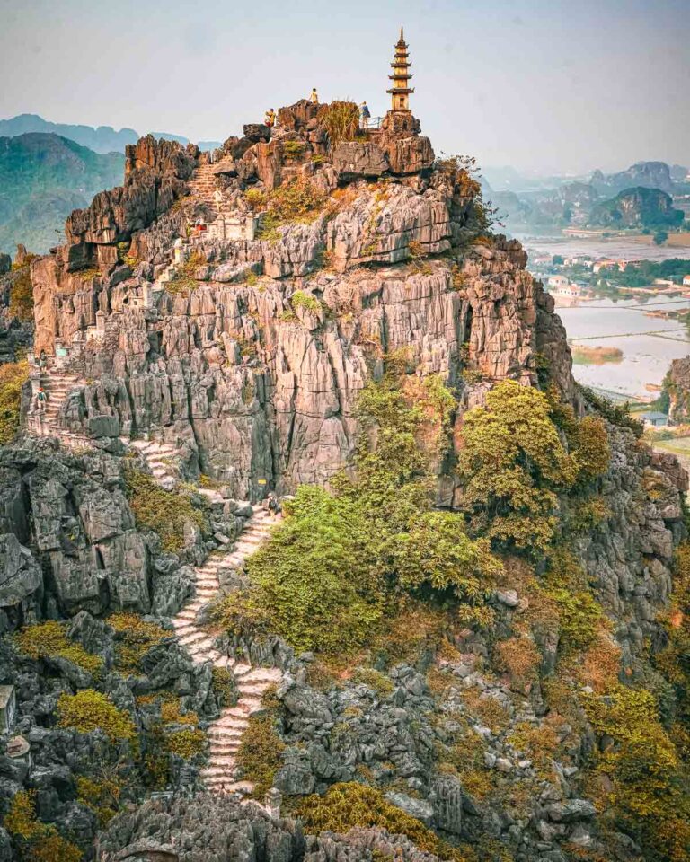 View of mountaintop pagoda