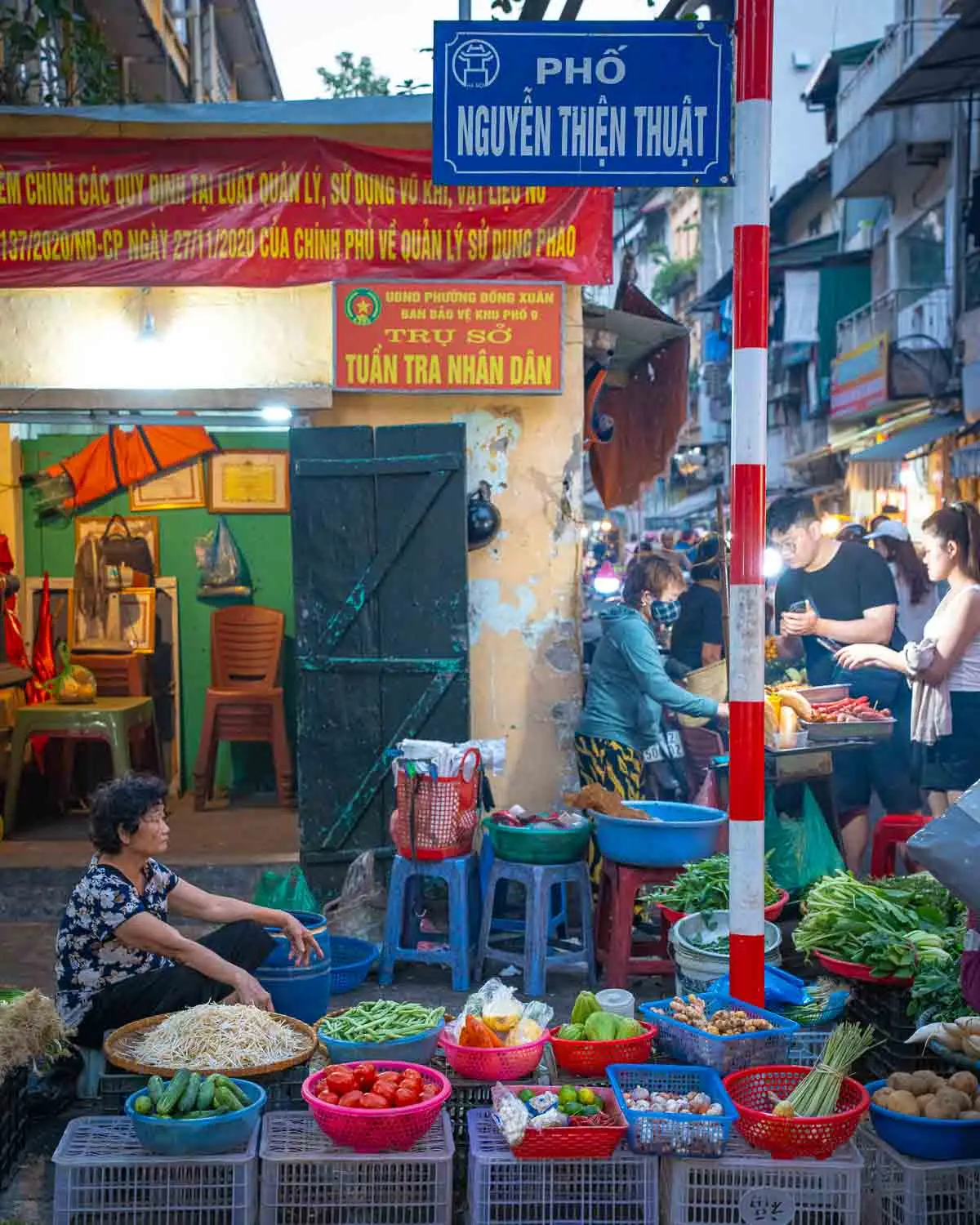Market vendor on a street corner