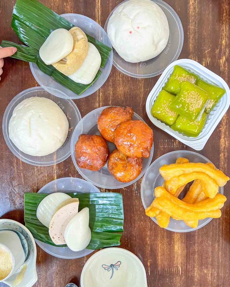 Table full of breakfast snacks
