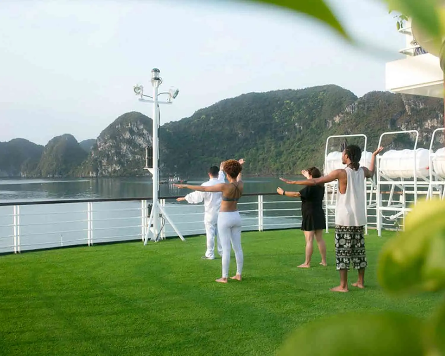 Morning Tai Chi on cruise
