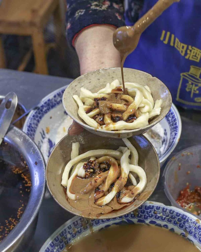 Vendor Making Sweet Water Noodles