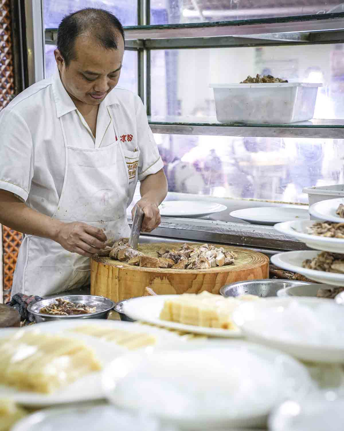 Chef Slicing Roast Meat