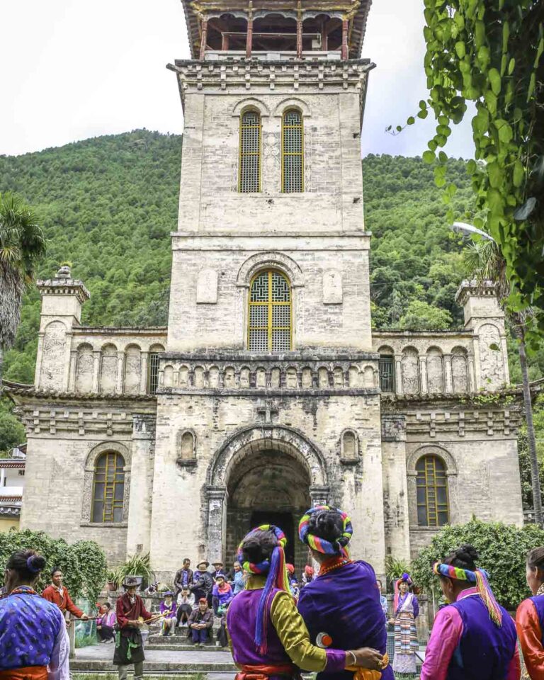 Cathedral with locals
