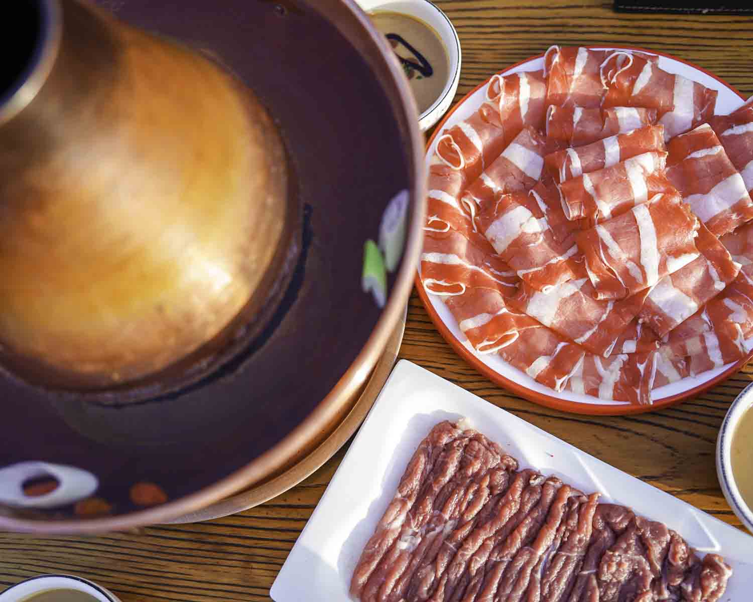 Beijing hotpot with fresh meat