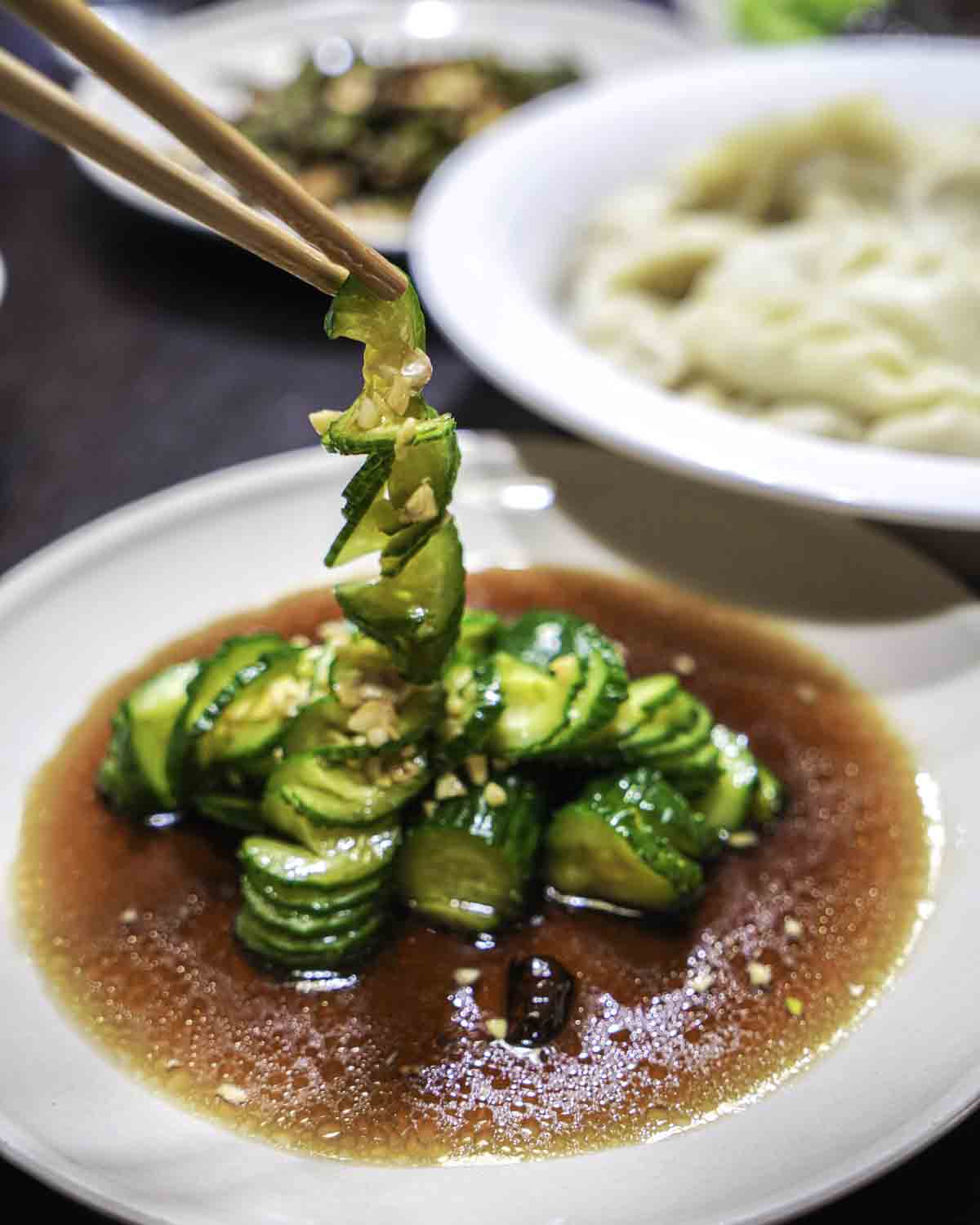 Beijing-style cucumber salad