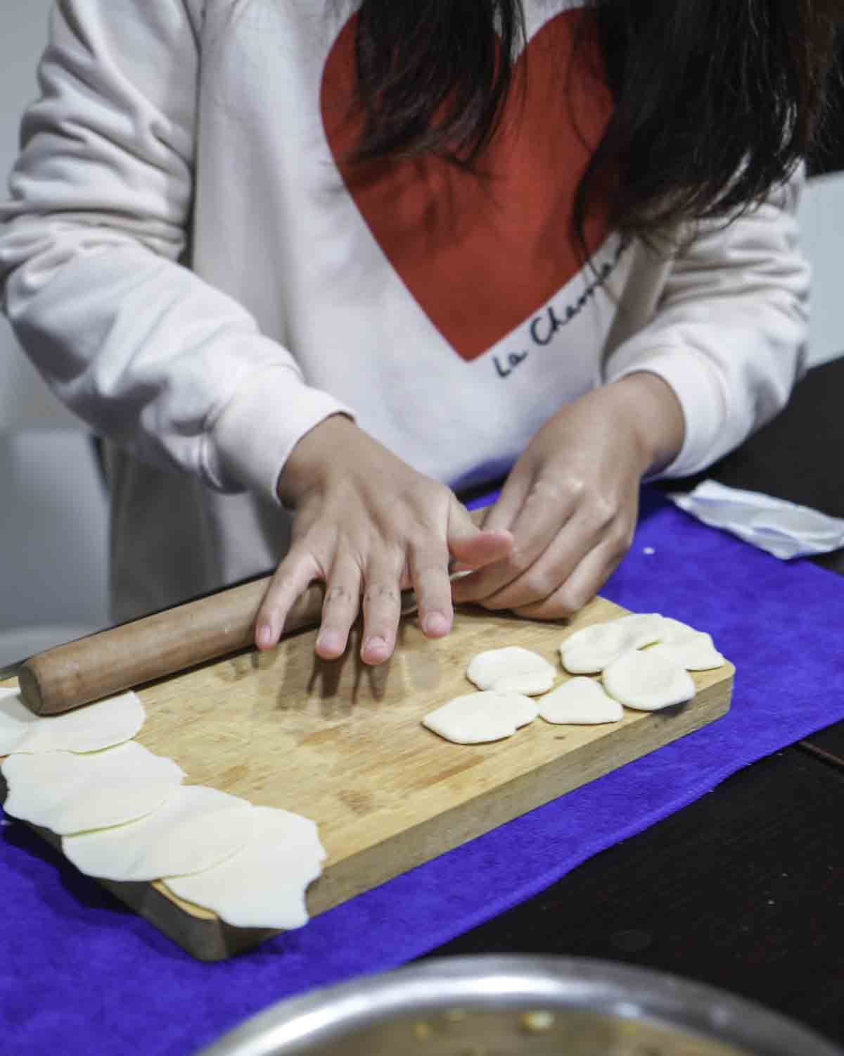 Making dumpling wrappers