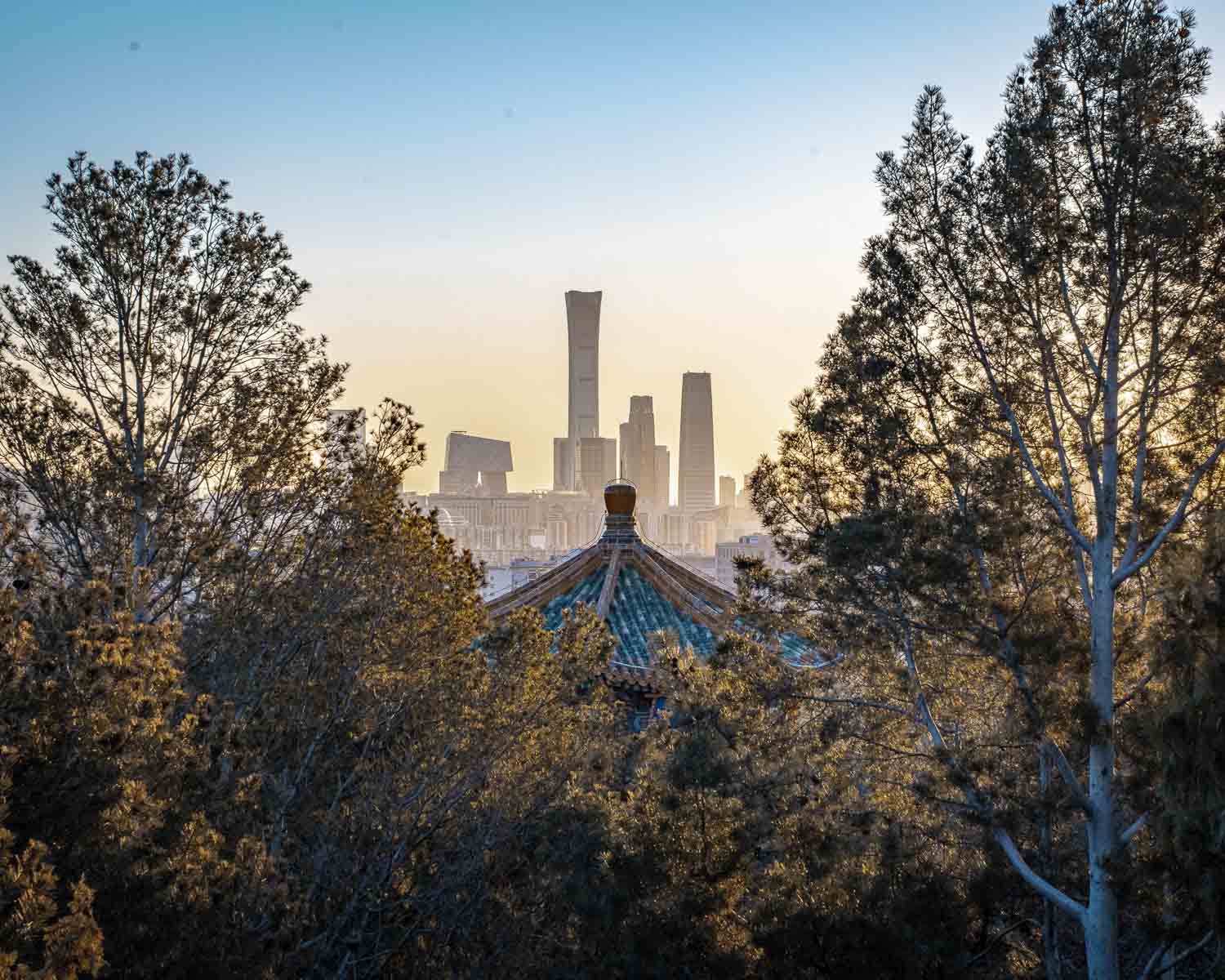Beijing cityscape and pagoda
