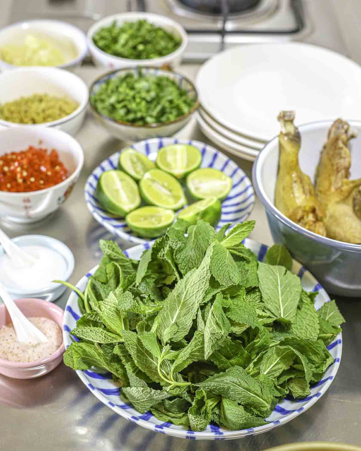 Fresh ingredients for cooking class