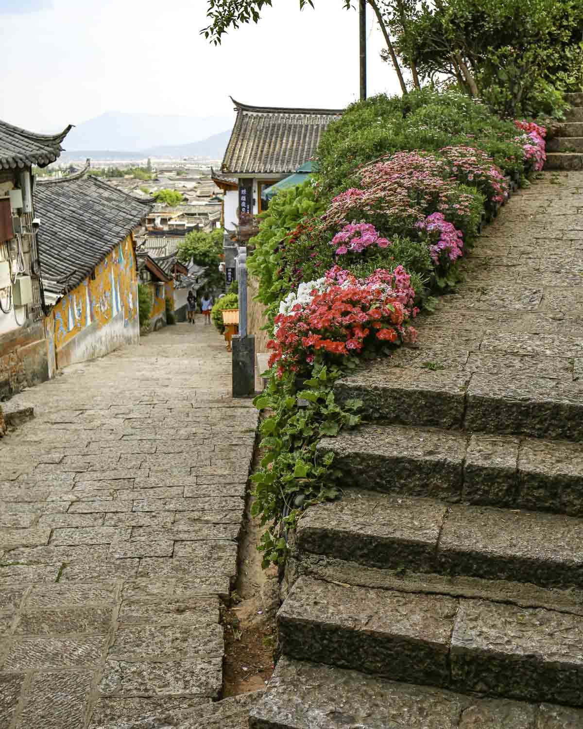 Lijiang old-town cobblestone street