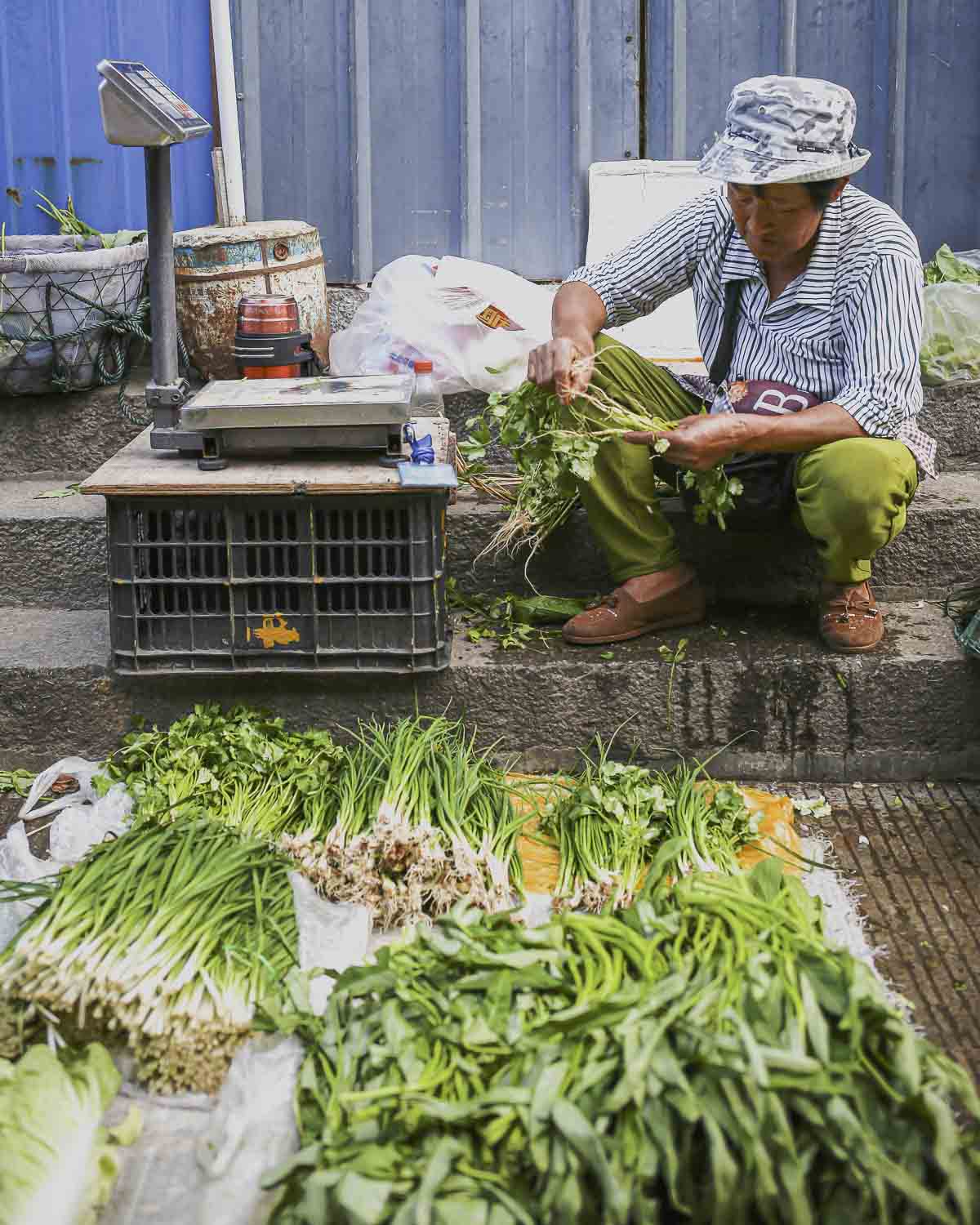 Market vendor selling produce