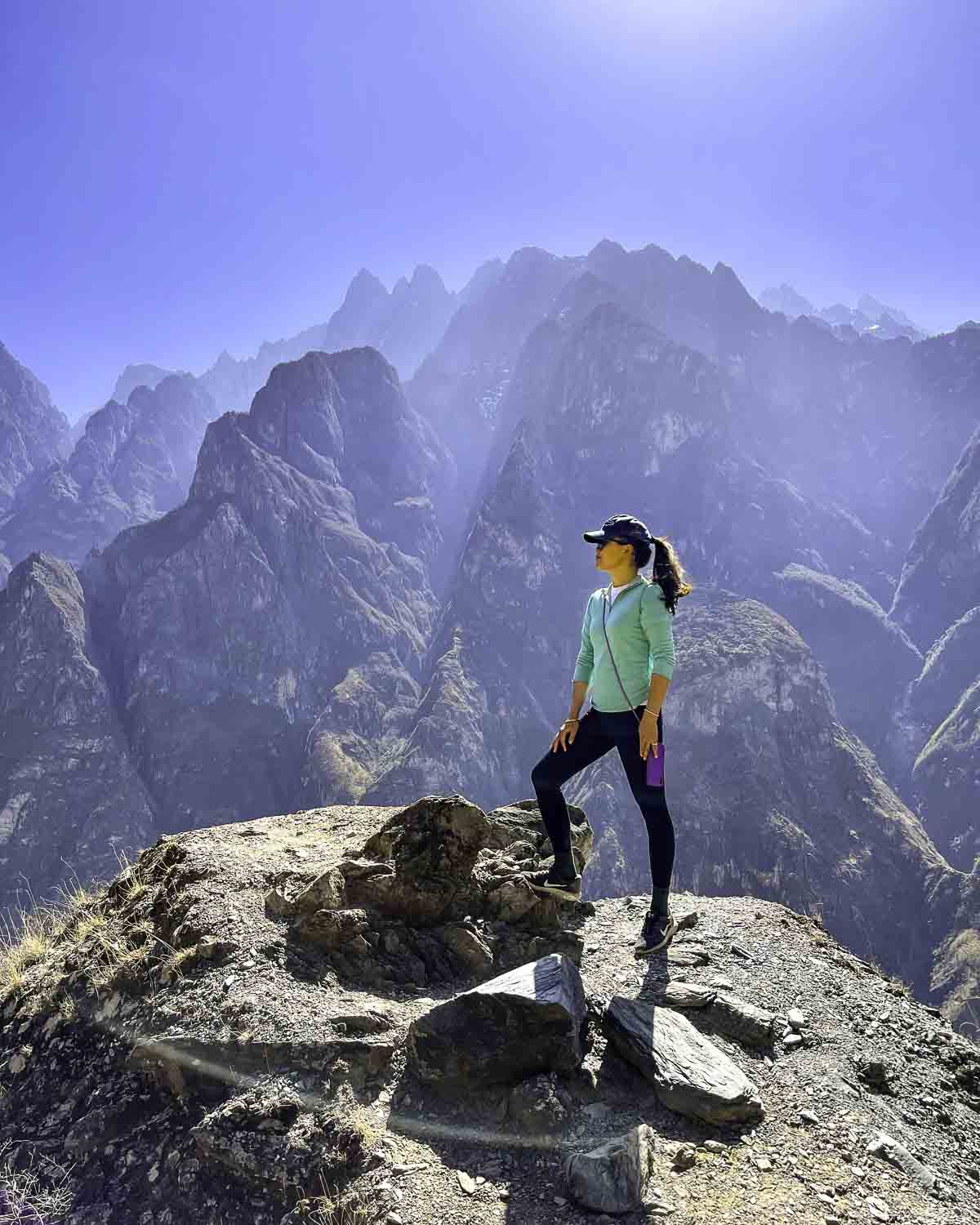 Hiker in Tiger Leaping Gorge