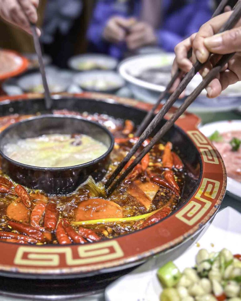 Eating Sichuan Hotpot