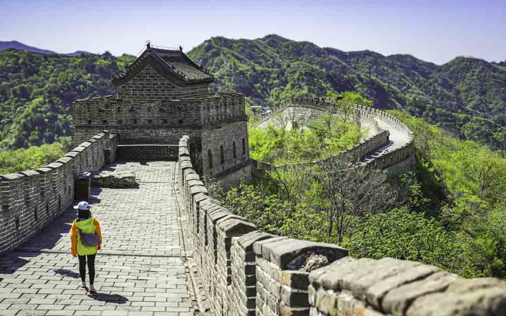 Walking on the Great Wall of China