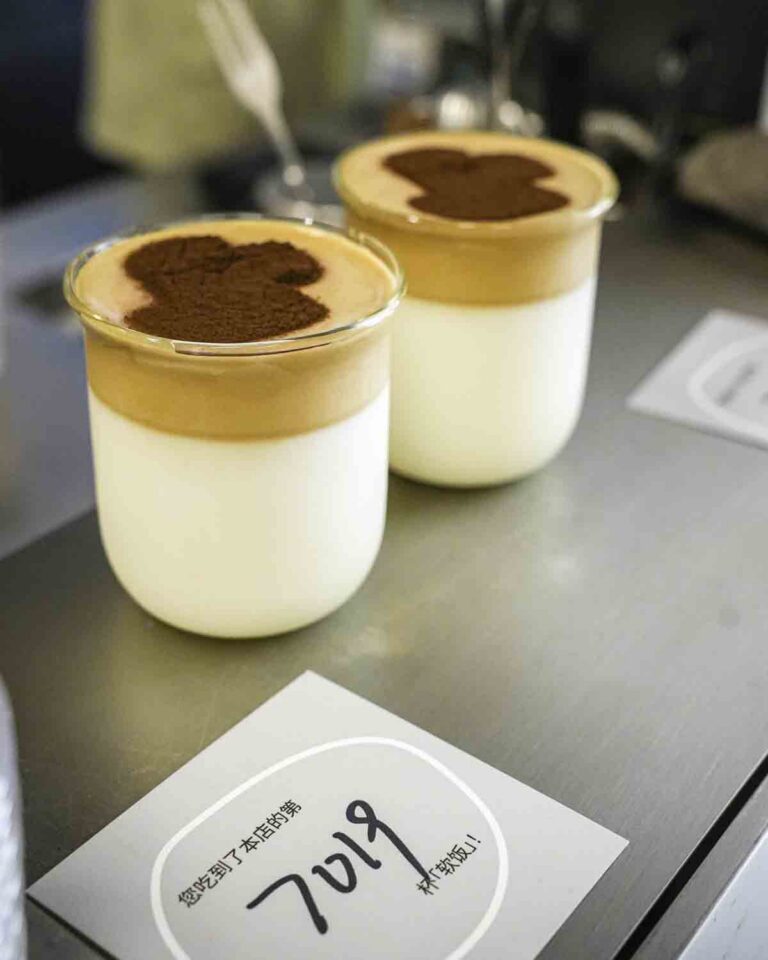 Two specialty coffee drinks from Shanghai coffee tour