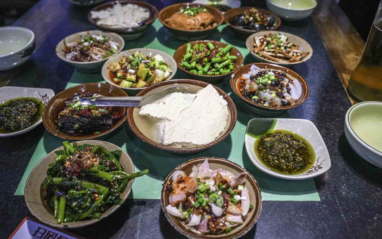 Tofu Pudding with side dishes