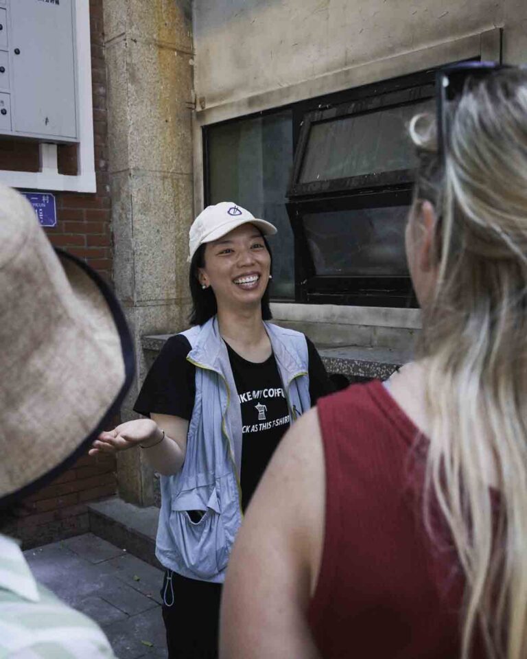 Guide leading a walking tour