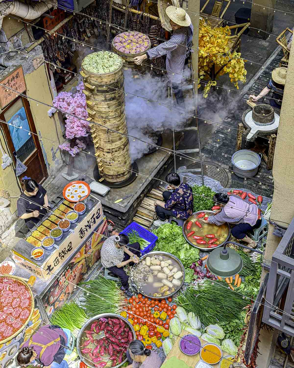 Local market from above