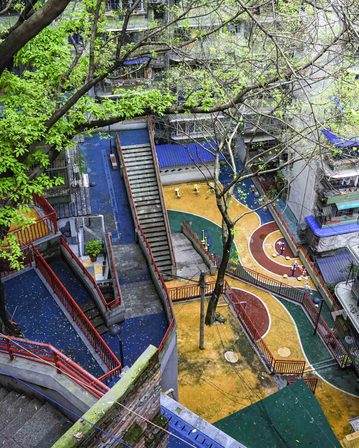 Staircase view of residential complex