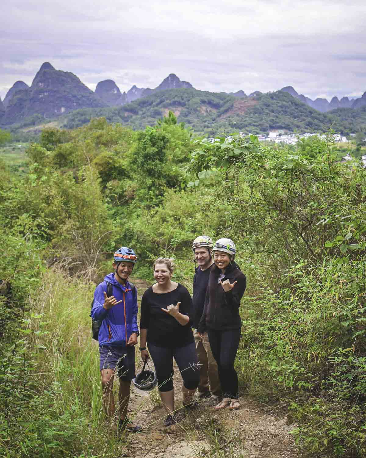 Hiking outside cave