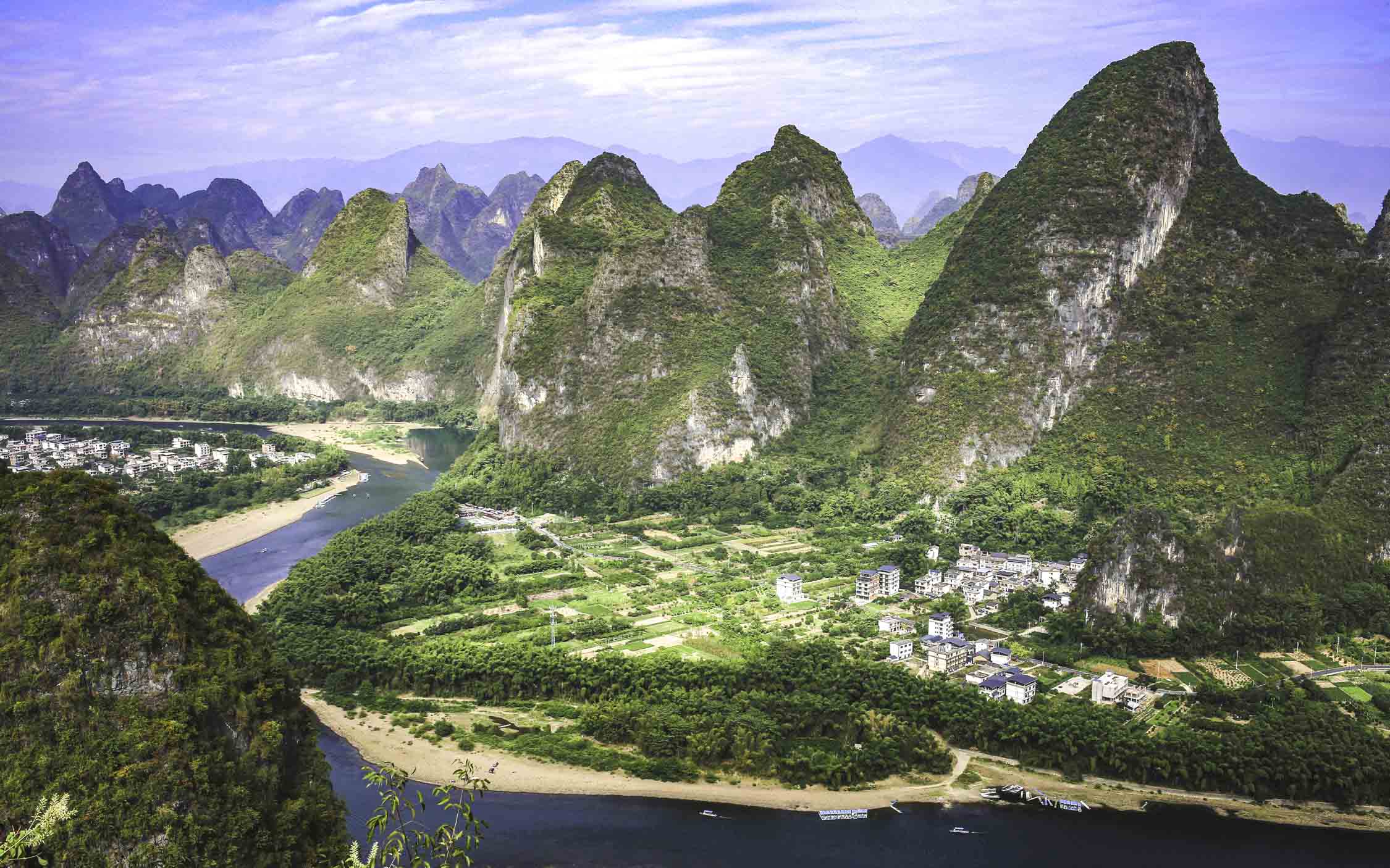 Karst mountain landscape view