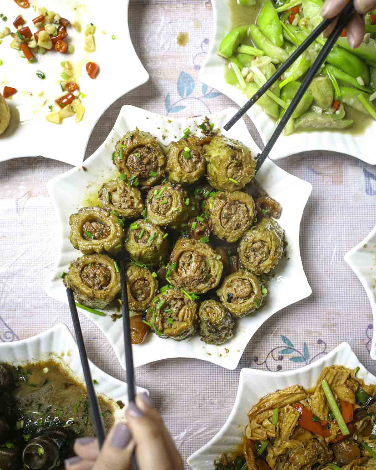 Stuffed dishes at lunch
