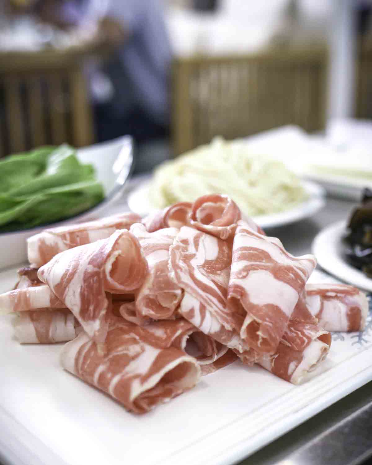 Hotpot meat and dishes