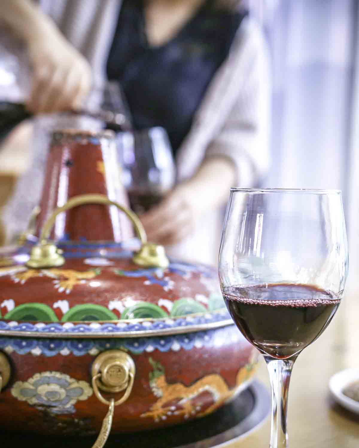 Hotpot and wine