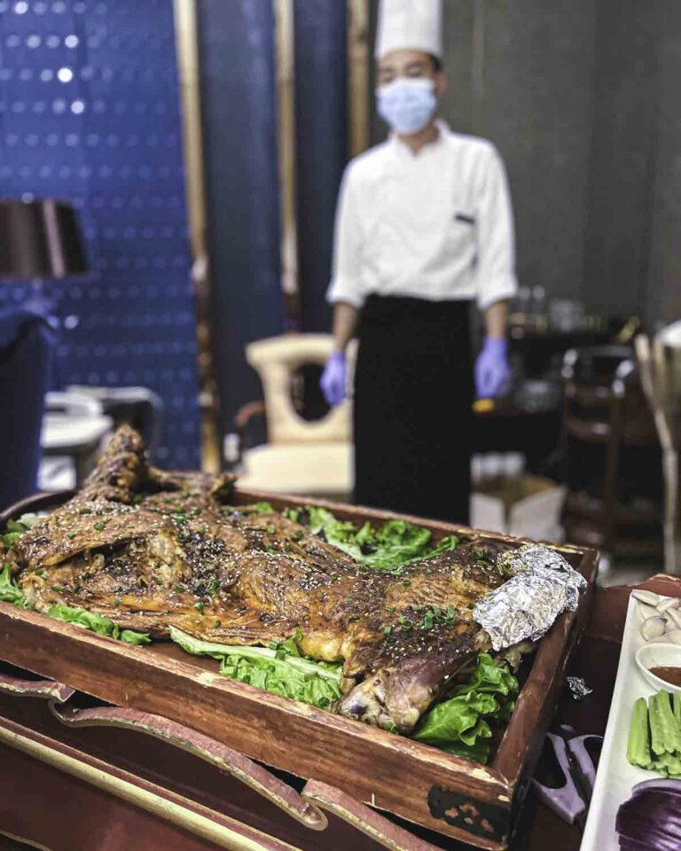 Whole roast lamb
