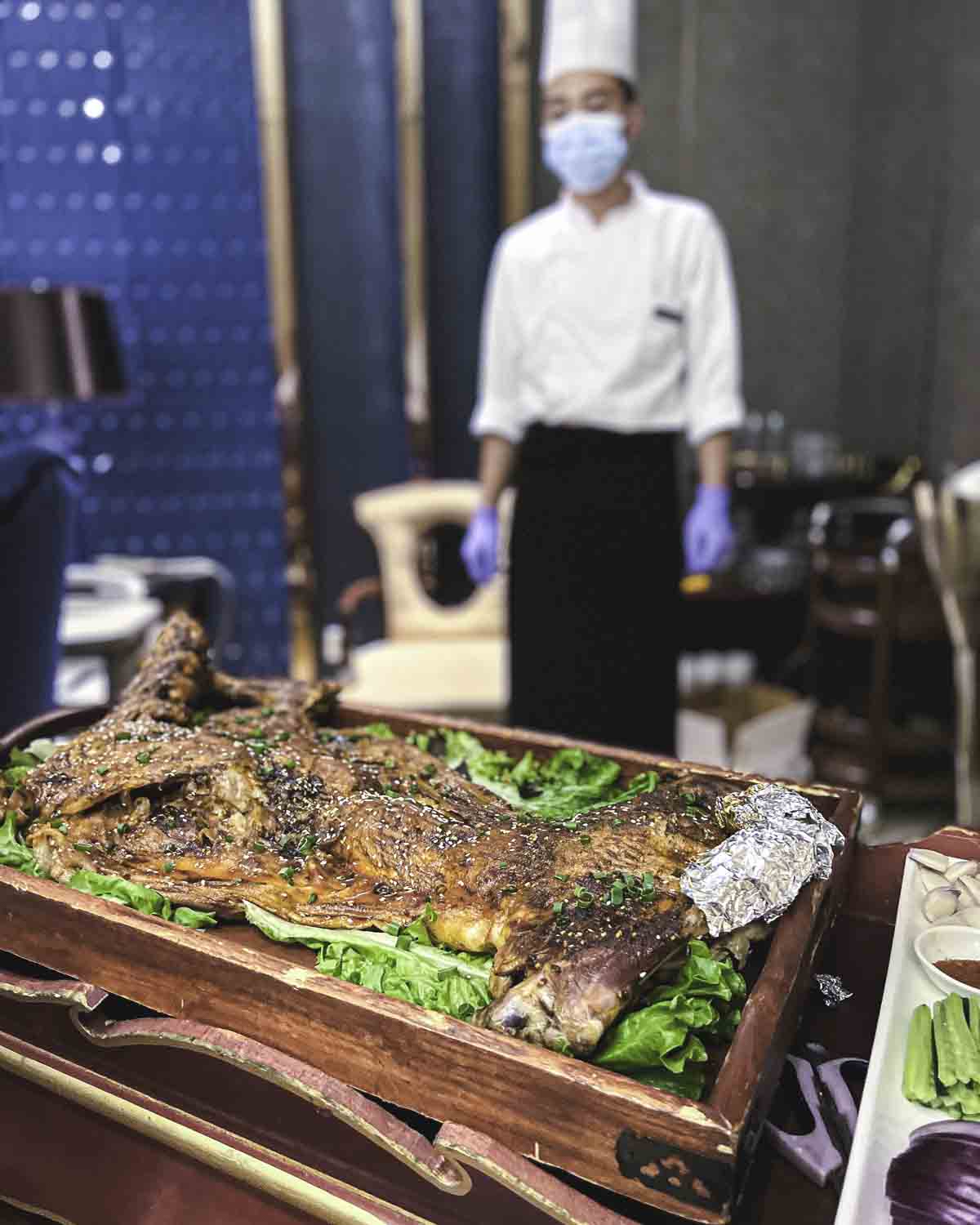 Whole roast lamb